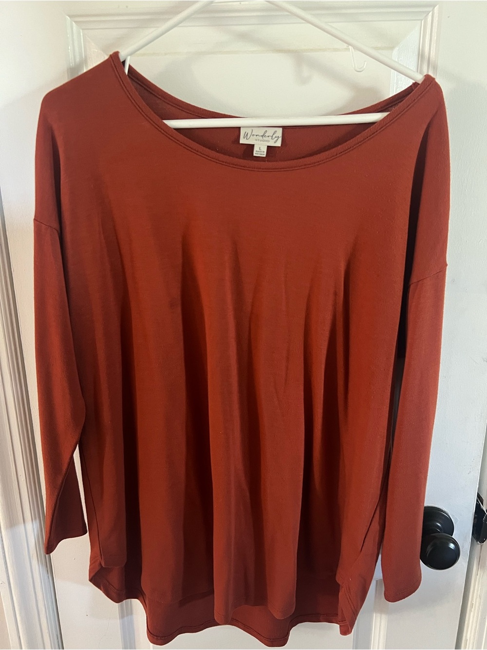 Wonderly Rust-Colored Long Sleeve Tunic